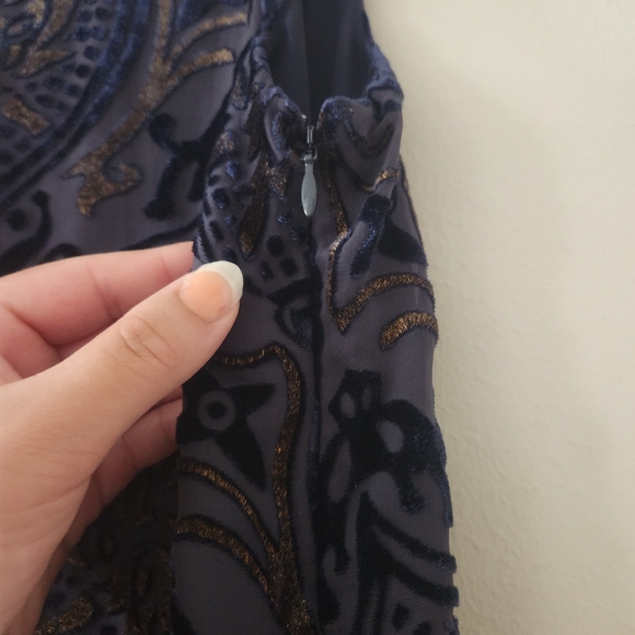 LOFT XSP petite velvet open back mini shift dress cocktail party dress - Picture 3 of 8